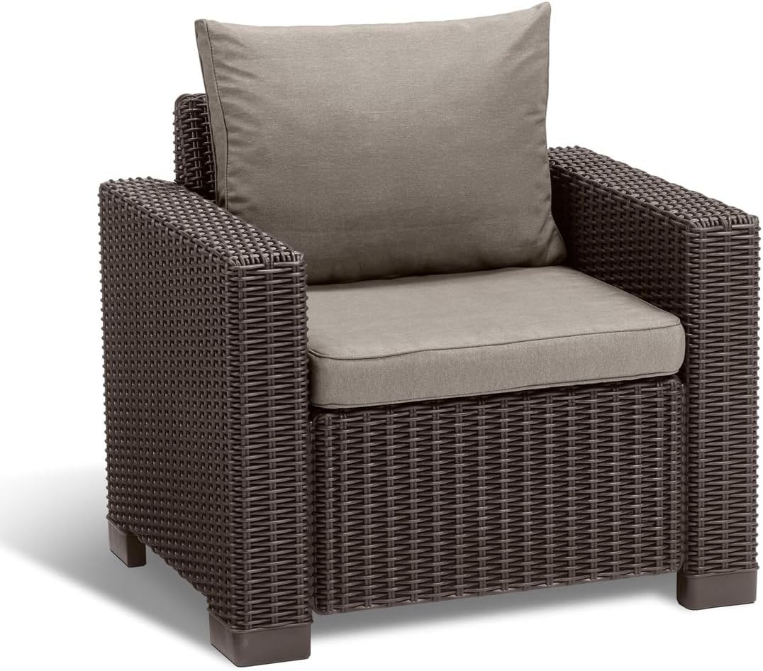 Bild von Allibert Gartenlounge-Sessel Allibert California Loungesessel braun - Rattanoptik, wetterfest