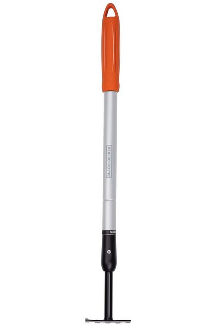 Bild von BLACK+DECKER Gartenrechen 5-Zahn - Verstellbar von 66 bis 100 cm - Karbonstahl, Fiberglas und PVC - Orange/Schwarz