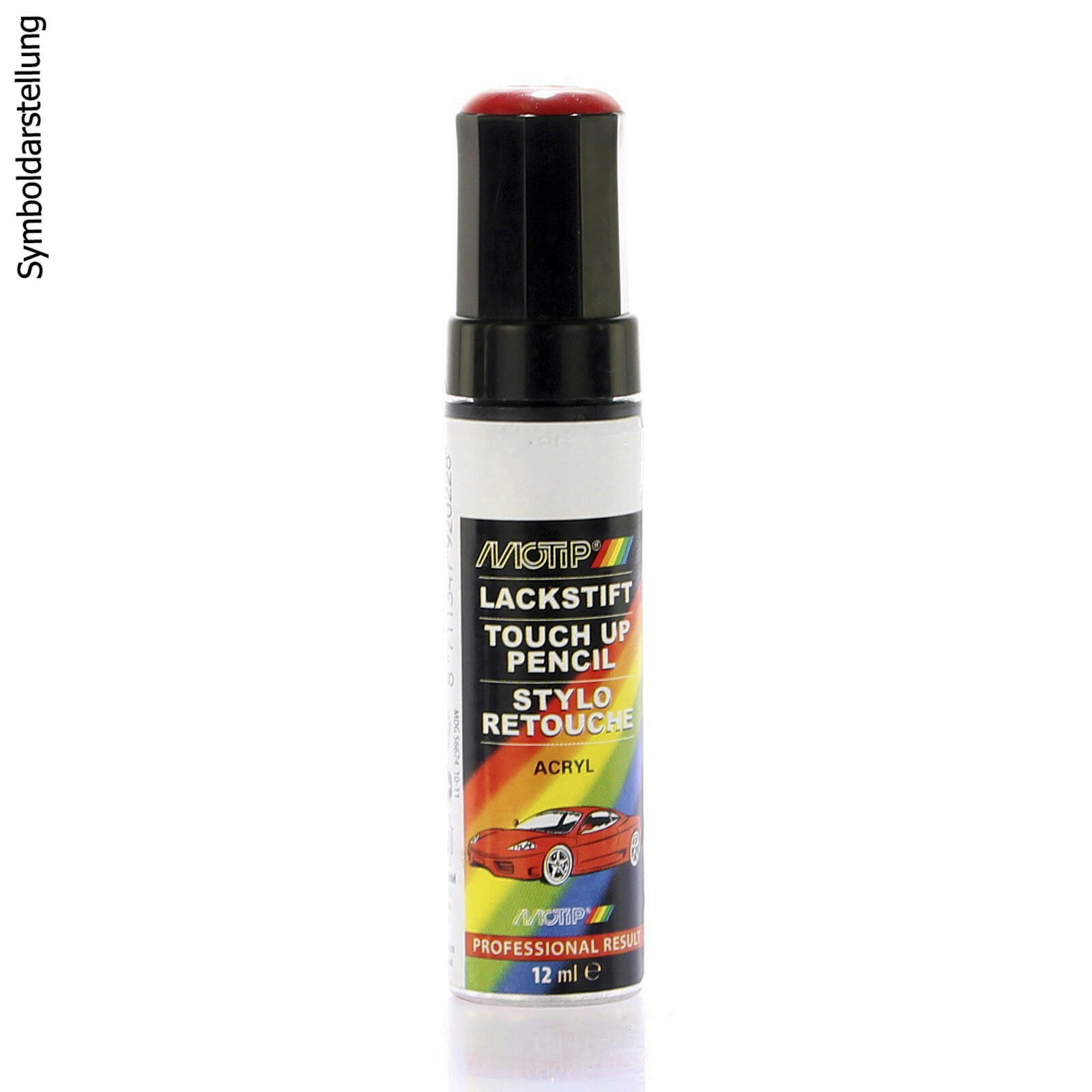 Bild von MOTIP 941700 Fahrzeug-Kombinationslack 12 Stift Rot RAL 2003 pastellorange hochglanz 400ml