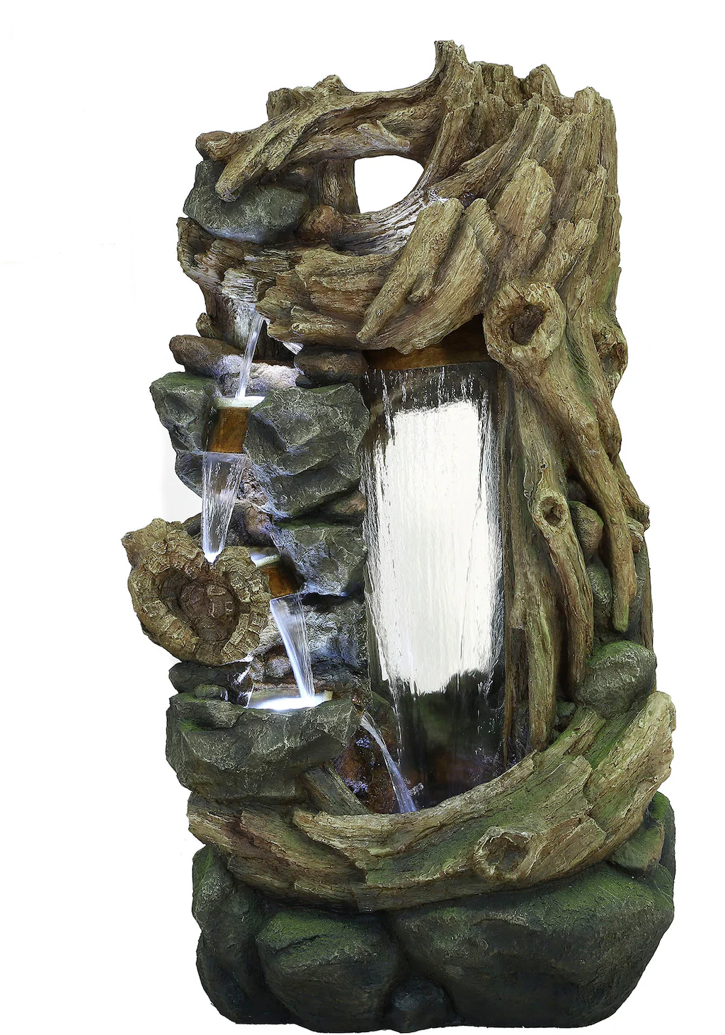 Bild von AcquaArte Gartenbrunnen "Wasserfall SARTENE", Komplettset mit LED-Beleuchtung, Pumpe und Anschlussmaterial