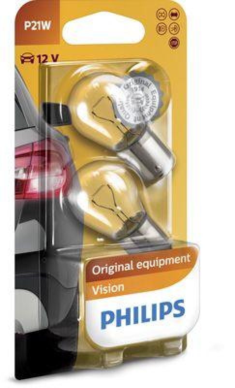 Bild von PHILIPS 12498B2 Glühlampe, Blinkleuchte 12 21 P21W, Kugellampe VOLKSWAGEN: Golf 4, Golf 5, GOLF 3, BMW: 3 Touring, 7, 3 Saloon, FORD: FOCUS 3