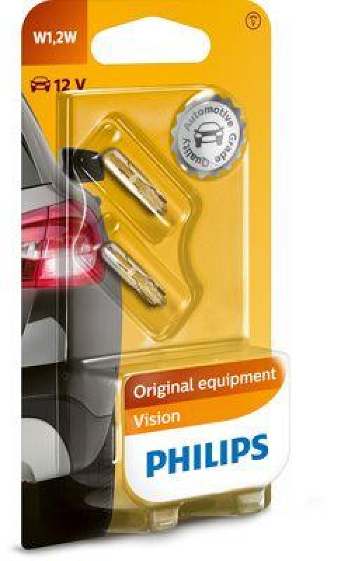 Bild von PHILIPS W1.2W (2 Stk.) Glühlampe, Instrumentenbeleuchtung,Glühlampe, Handschuhfachleuchte,Glühlampe, Innenraumleuchte,Glühlampe, Zusatzbremsleuchte,Gl