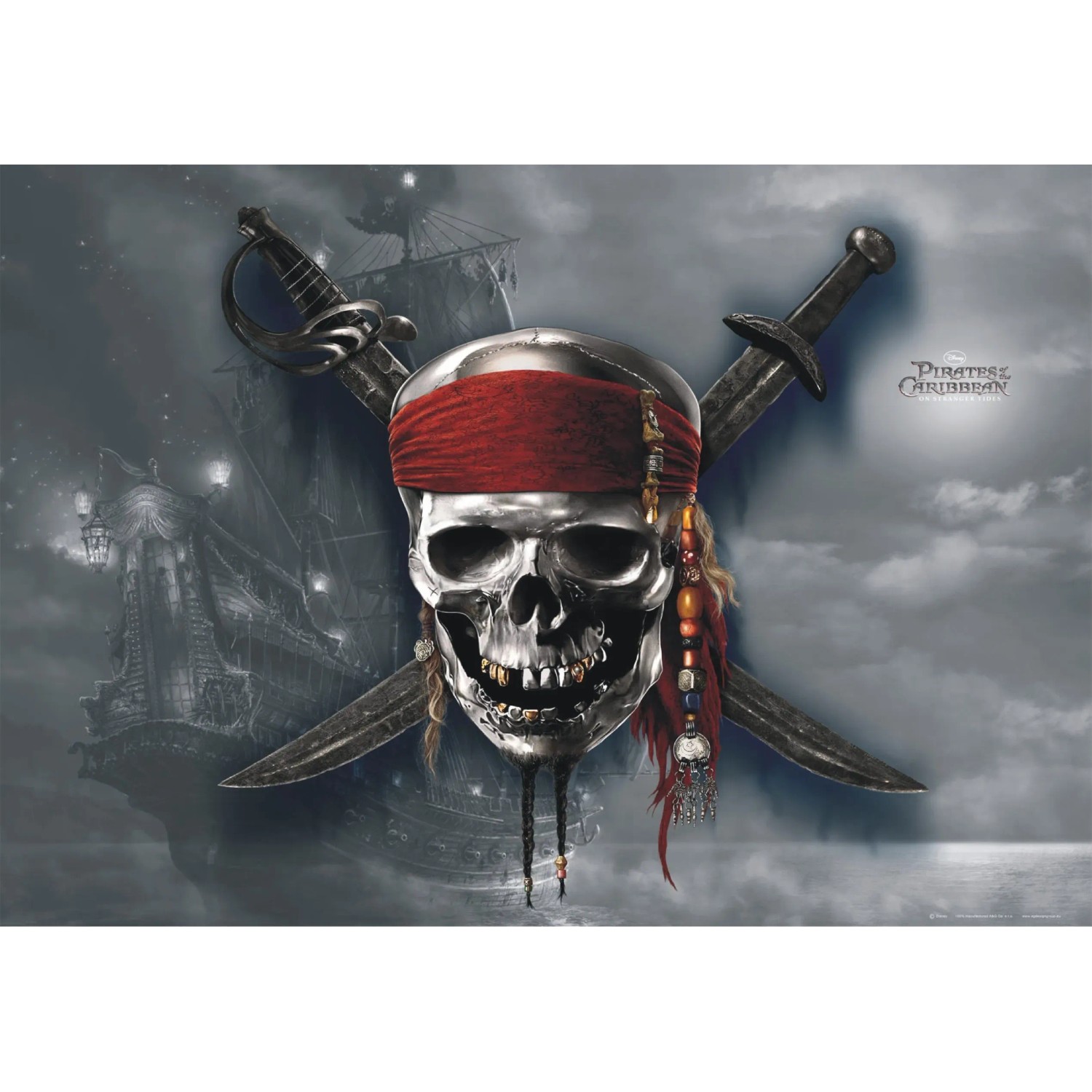 Bild von Disney Poster Fluch Der Karibik Grau und Rot 160 x 110 cm 600646