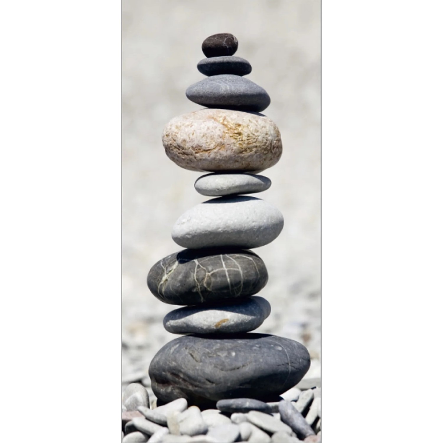 Bild von Sanders & Sanders Poster Kieselsteine Grau 90 x 202 cm 600804