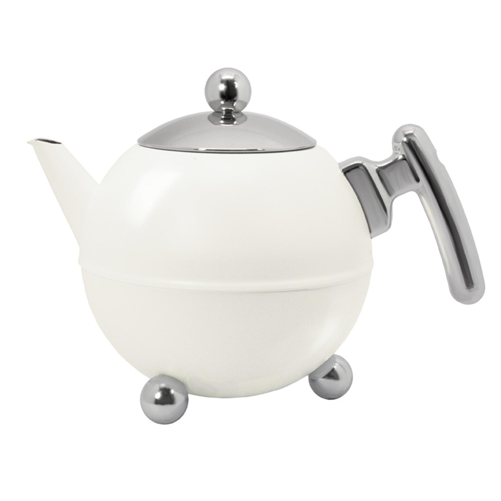 Bild von Bredemeijer Kanne Bredemeijer Teekanne Duet® Bella Ronde 1,2 L Weiß chromfarbenen Beschl, 1200 l, (Packung)