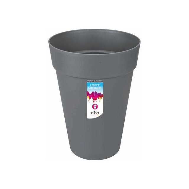 Bild von elho Loft Urban Rund Hoch 35 - Blumentopf für Außen - Ø 33.5 x H 45.3 cm - Schwarz/Anthrazit