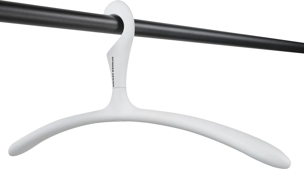 Bild von Kleiderbügel SPINDER DESIGN "Arx", weiß, B:45,5cm H:21cm T:4cm, Kunststoff, Kleiderbügel, Breite 45,5 cm