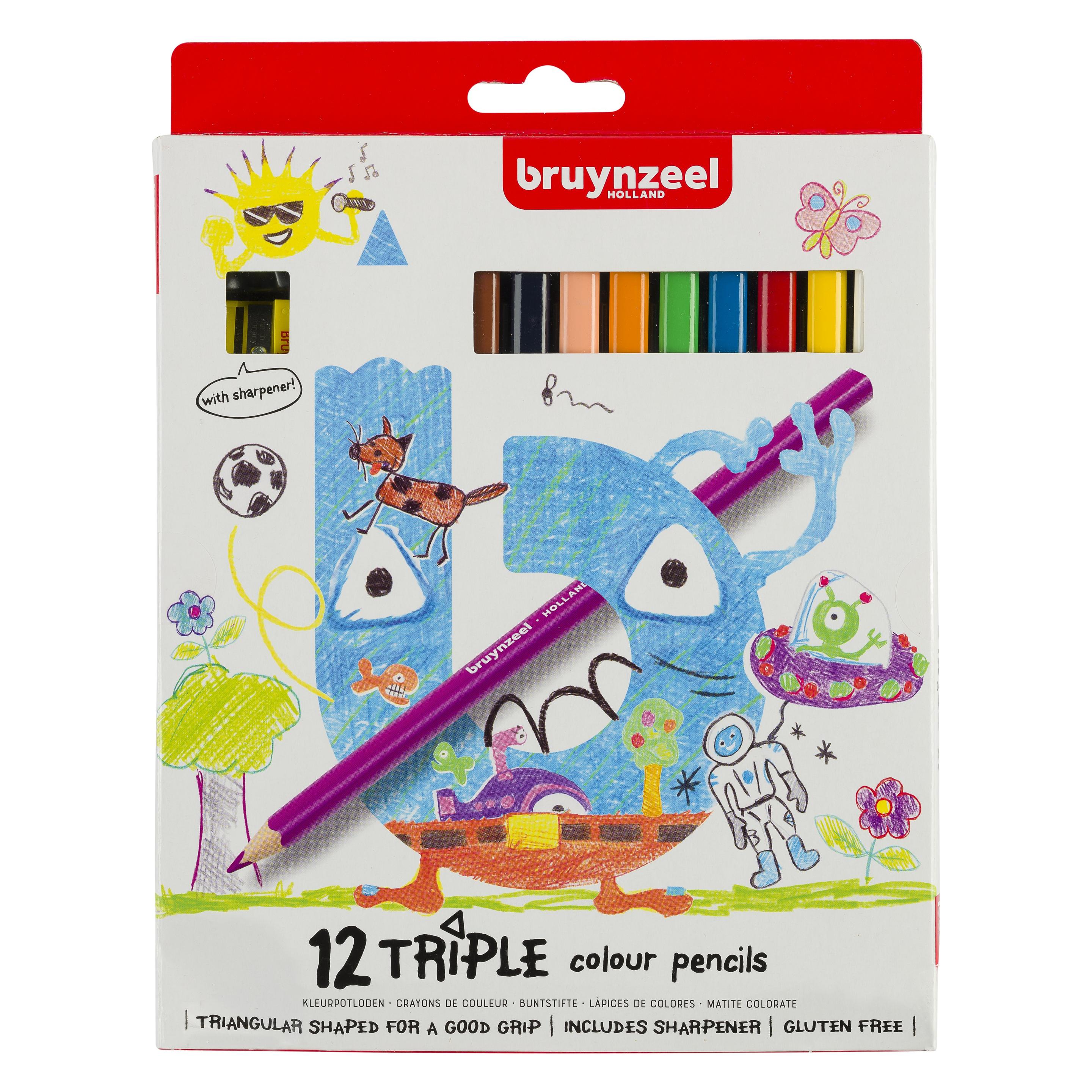 Bild von Bruynzeel, Malstifte, Buntstifteset Kids Triple (Mehrfarbig, 12 x)