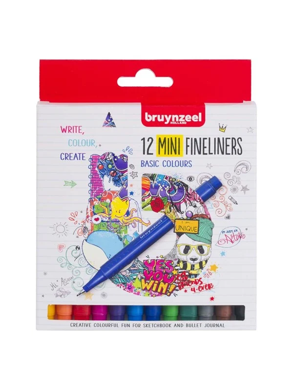 Bild von Bruynzeel, Malstifte, Fineliner "mini", 12er Karton-Etui (Mehrfarbig, 12 x)