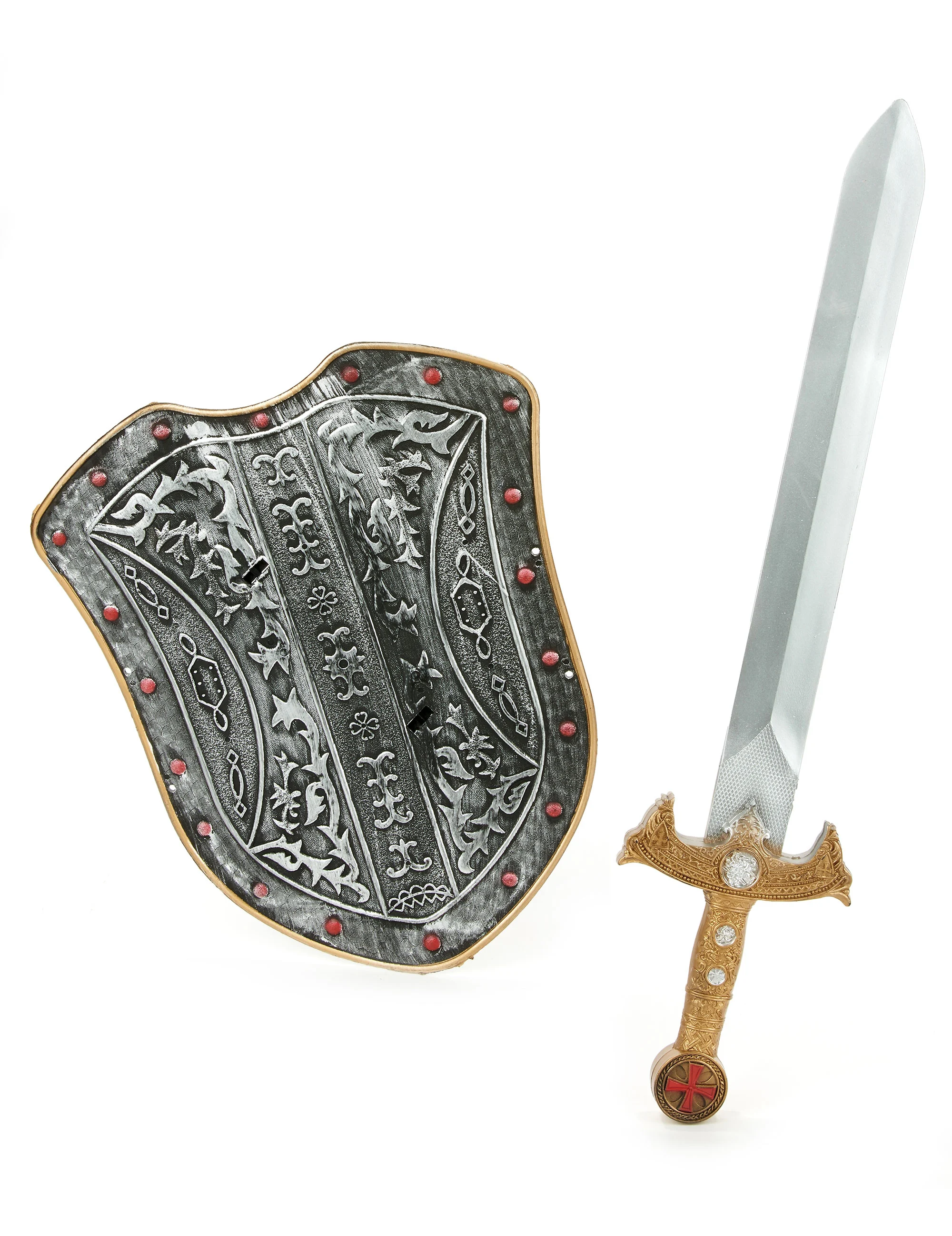 Bild von Mittelalter-Set mit Schild und Schwert Kostümaccessoire silber-gold