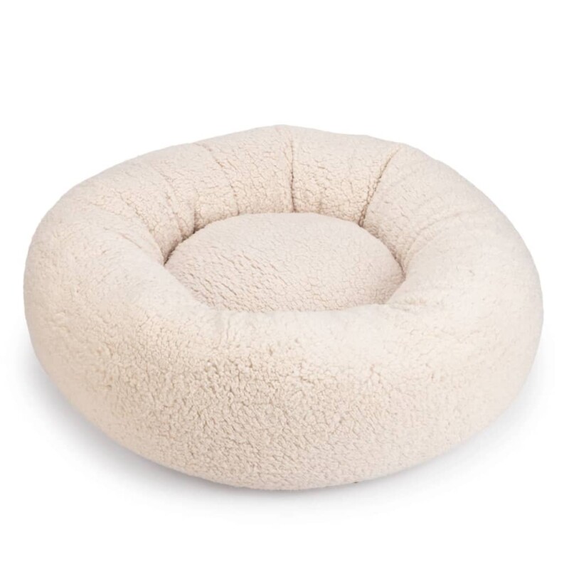 Bild von Beeztees Tierbett Jaxx - Orthopädisches Hundebett - Plüsch - Beige - 60x60x25 cm