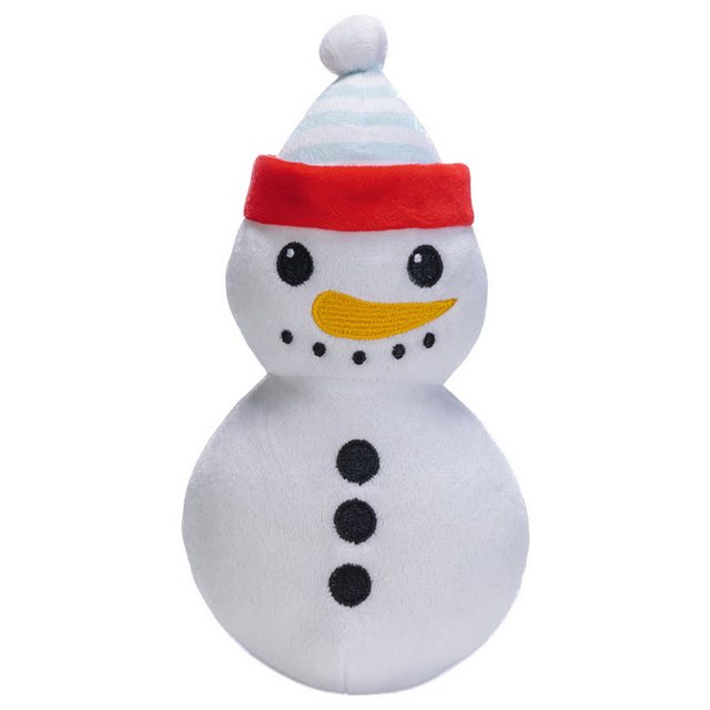 Bild von Beeztees Tierkuscheltier Hundespielzeug Xmas Schneemann Plüsch weiß