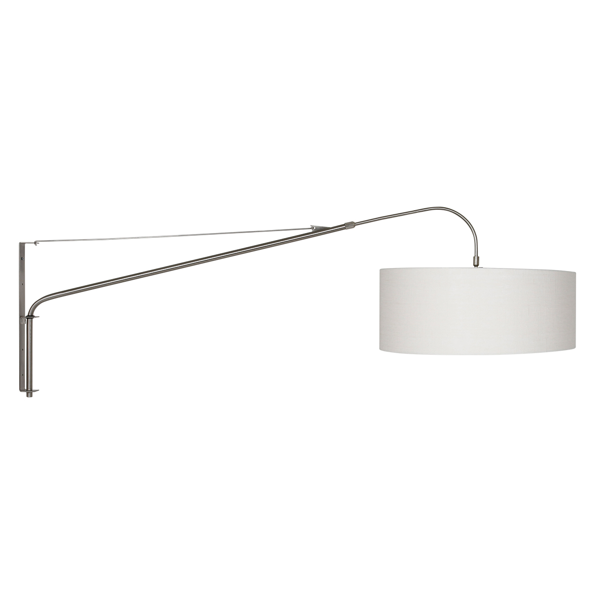 Bild von Steinhauer LIGHTING Wandleuchte, Wandleuchte Lampe Schlafzimmerleuchte weiß Textil silber Leseleuchte