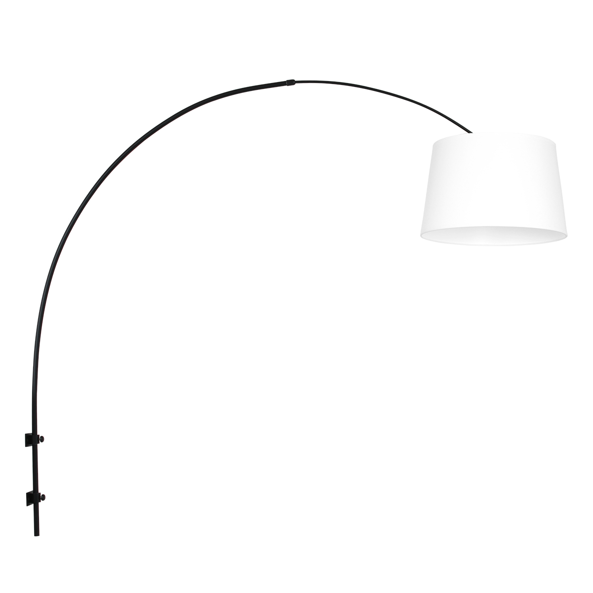 Bild von Steinhauer LIGHTING Wandleuchte, Wandlampe Bogenleuchte Wandleuchte schwarz Textil weiß beweglich E27 L