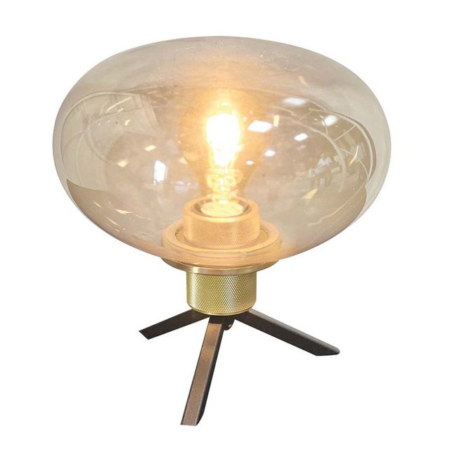 Bild von Steinhauer LIGHTING Tischleuchte, Tischlampe Nachtischleuchte Tischleuchte messing Glas Leselampe