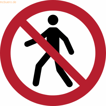 Bild von Djois Warnschild Für Fußgänger verboten Klebstoff, einschraubbar PP (Polypropylen) 20 (B) x 0,14 (H) cm 3 Stück