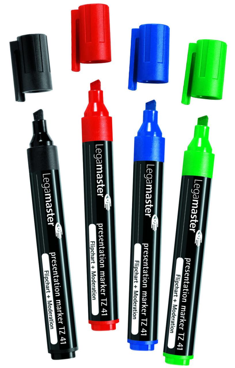 Bild von LEGAMASTER Marker Flipchartmarker TZ41 7-155094 TZ 41 2-5mm farbig sortiert 4 St./Pack.