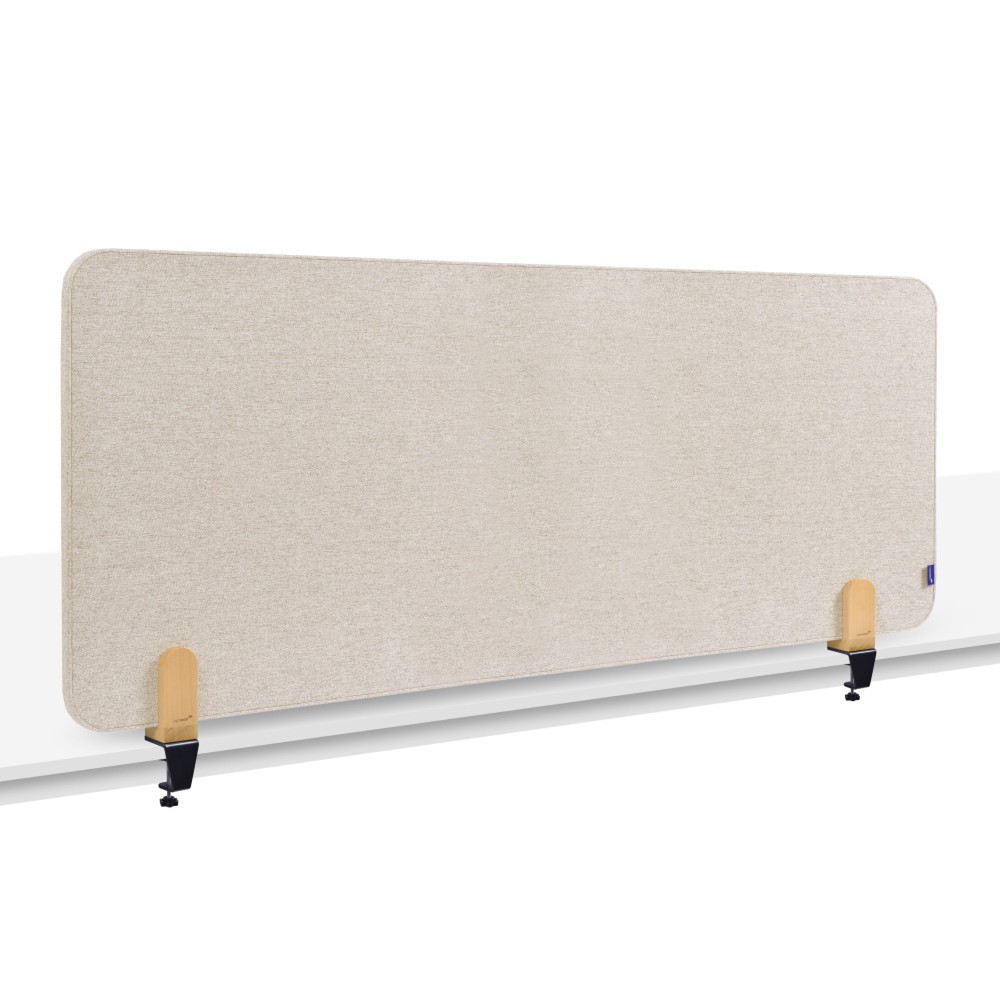Bild von Legamaster Textil-Tischtrennwand ELEMENTS, schallabsorbierend, mit Tischklemmen, HxB 600 x 1.600 mm, beige