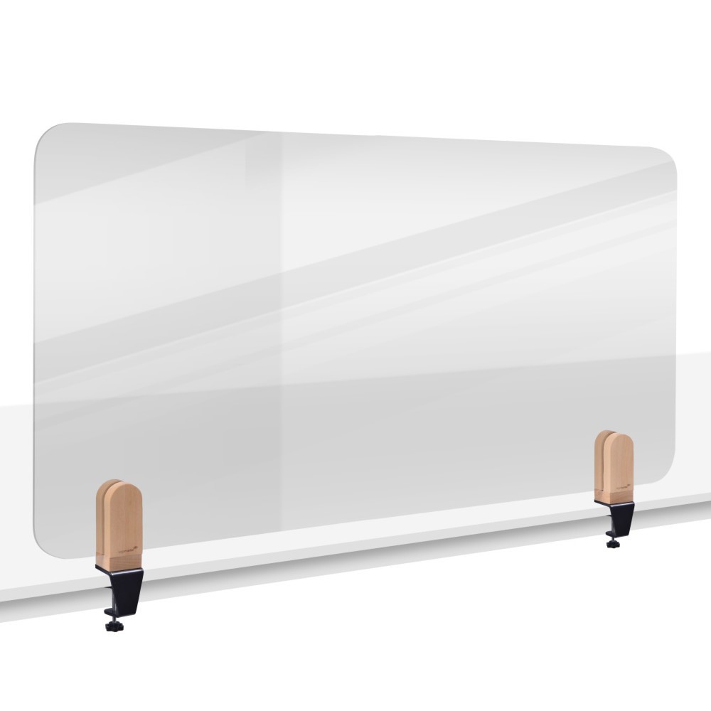 Bild von LEGAMASTER Standtafel Tischtrennwand Elements Acrylglas transparent 60x120cm mit Tischklamm.