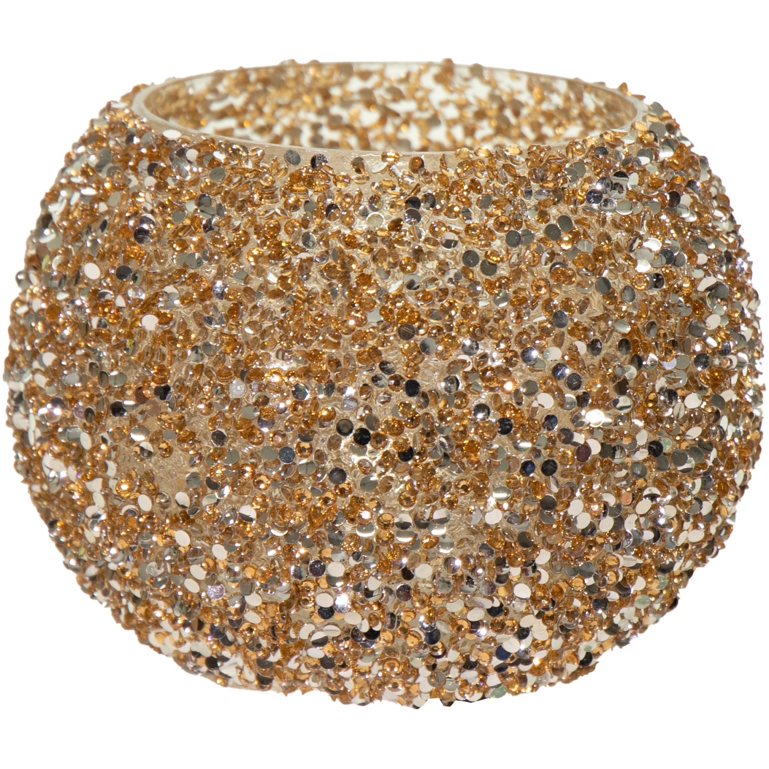 Bild von Mega Collections Pflanzgefäß Strass Ø 16 cm x 12 cm Gold