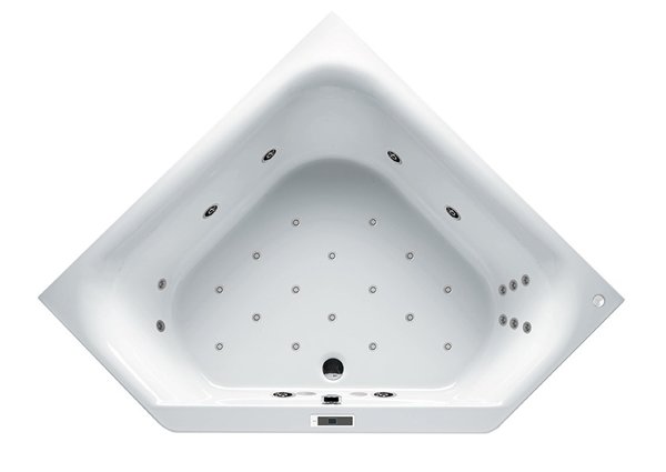 Bild von RIHO Austin Eck-Badewanne, mit Bliss-System, 2-Sitzer, 145x145x48cm, 270 Liter, weiß, B0050, Ausführung: Version links