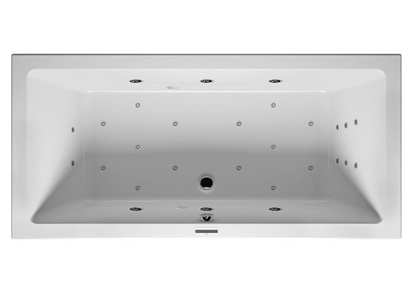 Bild von RIHO Lusso Rechteck-Badewanne, Version links, mit Joy-System, Einbau, 2-Sitzer, weiß, B0, Ausführung: 190x80x47,5cm, Nutzinhalt: 235 Liter