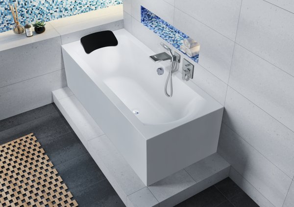 Bild von RIHO Linares Rechteck-Badewanne, Version rechts, PlugPlay-Variante, 2-Sitzer, weiß, B14, Ausführung: 200x90x49,5cm, Nutzinhalt: 270 Liter