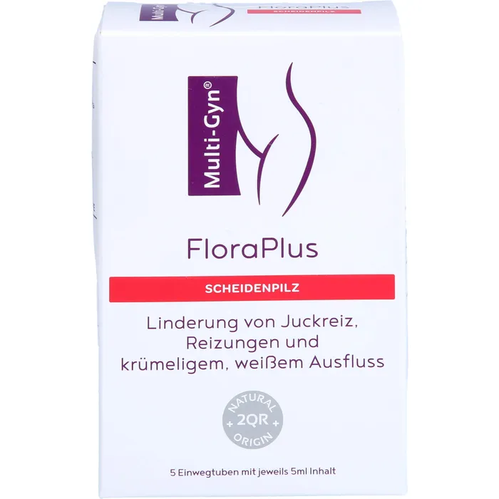 Bild von Multi-Gyn FloraPlus Intimcreme 5ml - Behandlung für vaginale Infektionen (Candidiasis) - 5 Einzeldosis-Tuben - Sofortige Linderung von Juckreiz, Reizungen und Reduzierung von Ausfluss. Mit Prebiotika