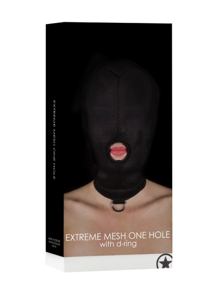 Bild von Ouch! Extreme Mesh One Hole with D-Ring: Kopfmaske, schwarz