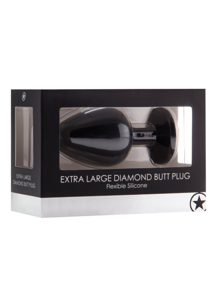 Bild von Ouch! Extra Large Diamond Butt Plug: Analplug mit Kristall, schwarz