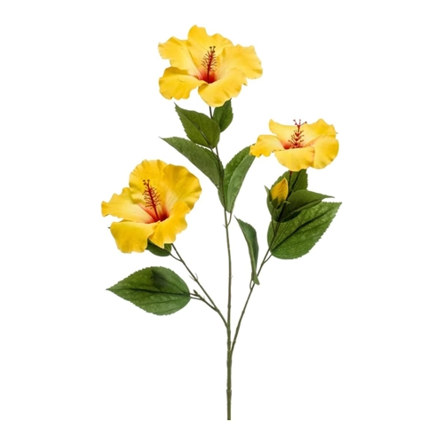 Bild von Easyplants Kunstblume Hibiscus x3 gelb 82 cm