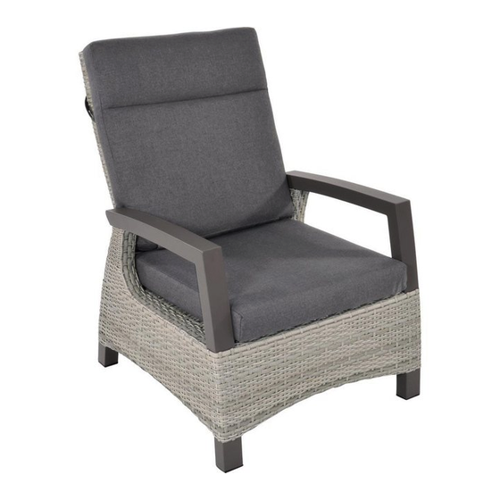 Bild von Natur24 Gartenstuhl Prato Mountain Loungestuhl Polyrattan Beige Grau 72 x 82 x 102 cm