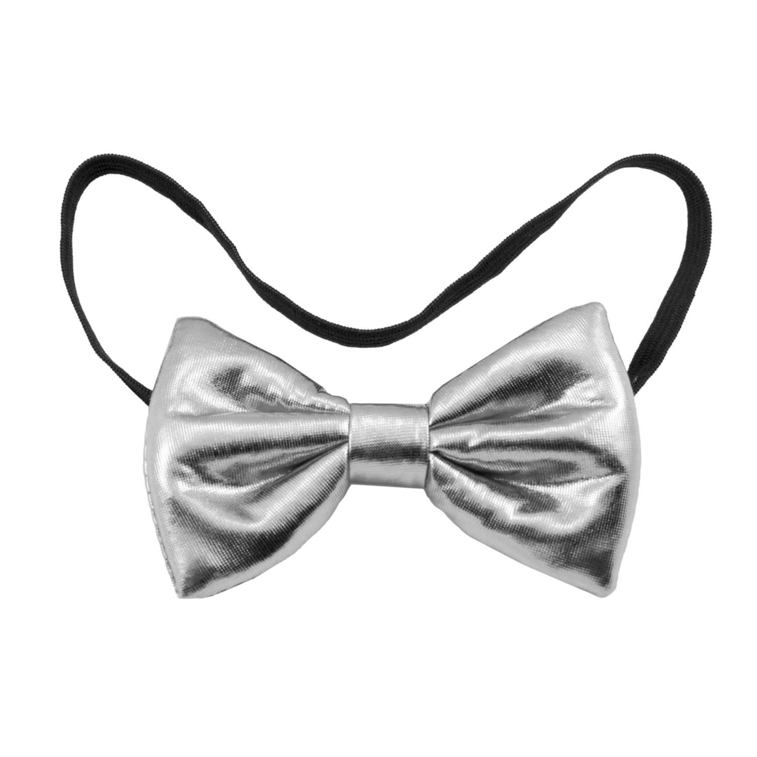 Bild von Fliege Silber Metallic ideal bei Thema-Partys, Gala, Karneval
