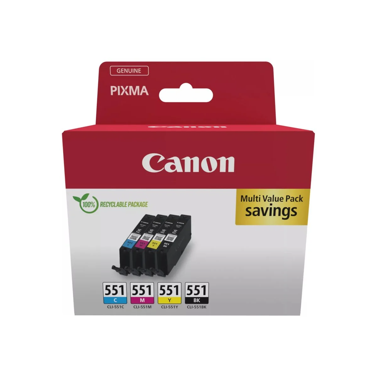 Bild von Canon CLI-551 Druckerpatronen Multipack Cyan Magenta Gelb Schwarz 6509B015
