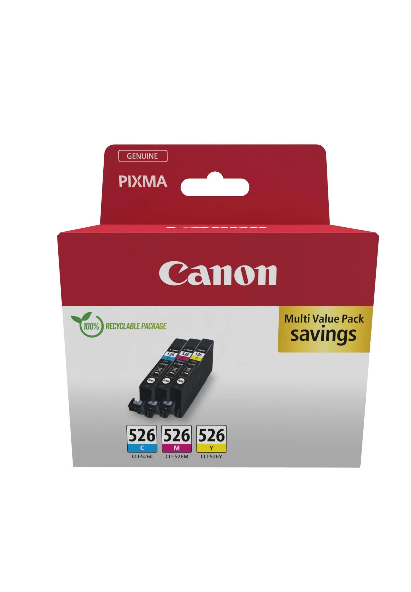 Bild von Canon 3 Druckerpatronen Tinte CLI-526 C / M / Y Multi Value Pack Tintenpatrone