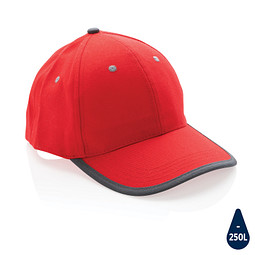 Bild von Impact AWARE™ 280gr Brushed rCotton 6 Panel Kontrast-Cap, rot