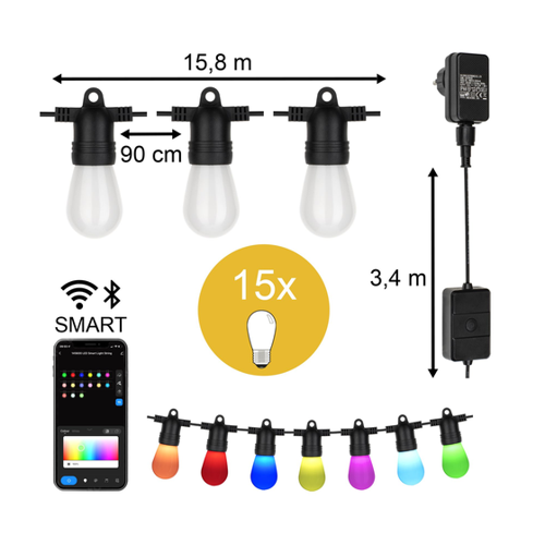 Bild von Bailey Stechkabel 15 Meter mit 15 Lichtpunkten