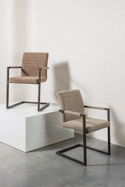 Bild von WOOOD Esszimmerstuhl Bas (Set, 2 St), Freischwinger, gepolstert, Breite 54 cm, Metallgestell