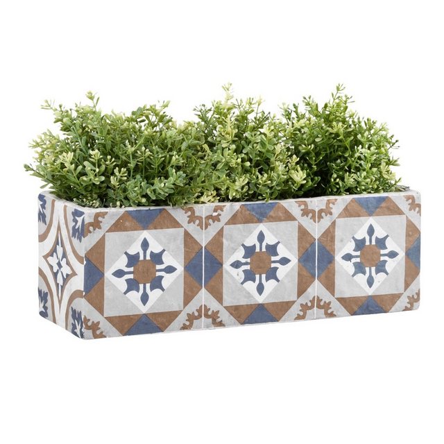 Bild von esschert design Blumentopf, Blumenkasten Portugiesische Kacheln 40x13,5cm Blumentopf Beton