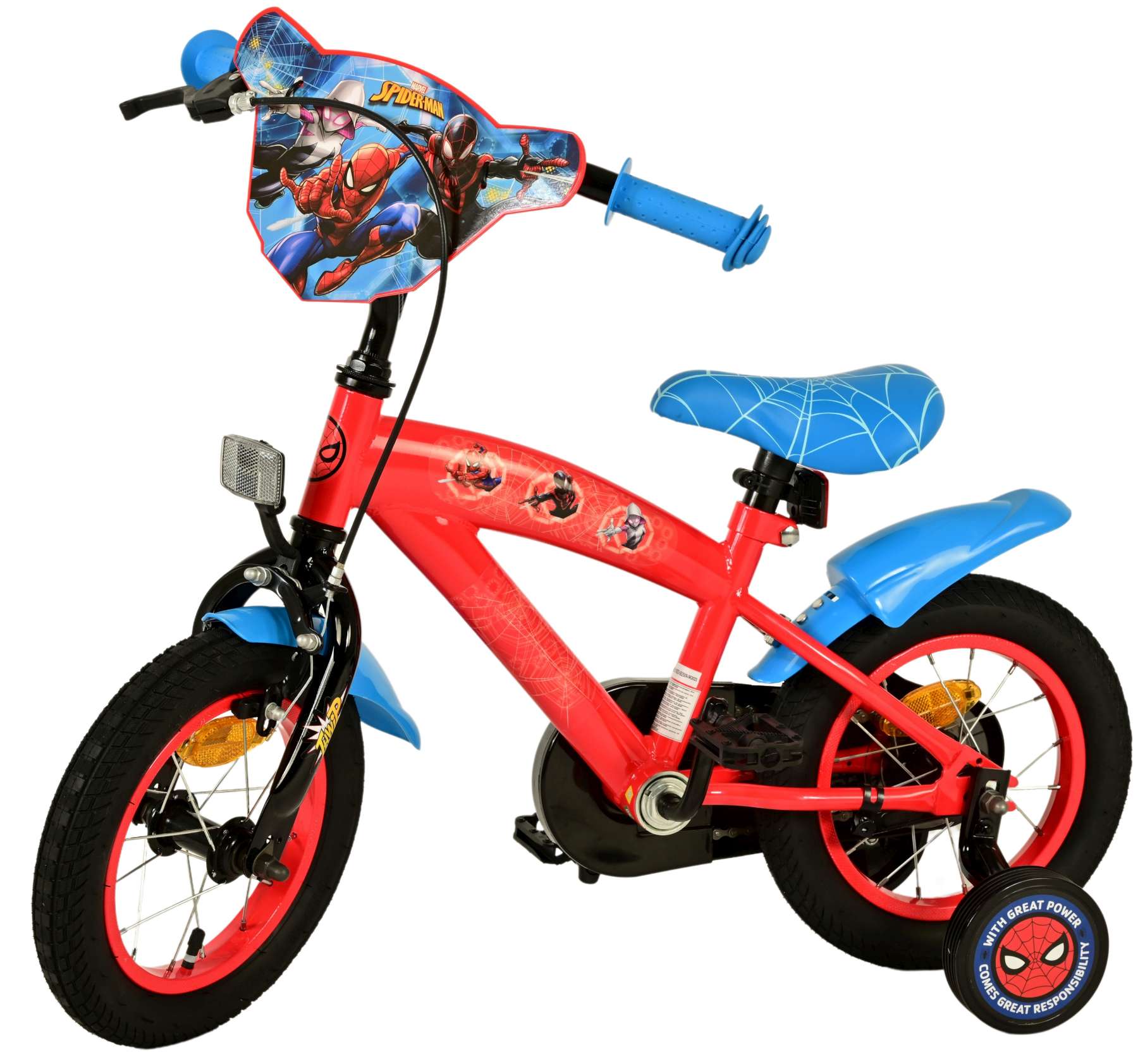 Bild von Volare Kinderfahrrad 12 Zoll Kinder Fahrrad Rad Disney Marvel Spiderman Volare 21283-SACB, 1 Gang, Rücktritt, Stützräder,Kettenschutz,Schutzbleche