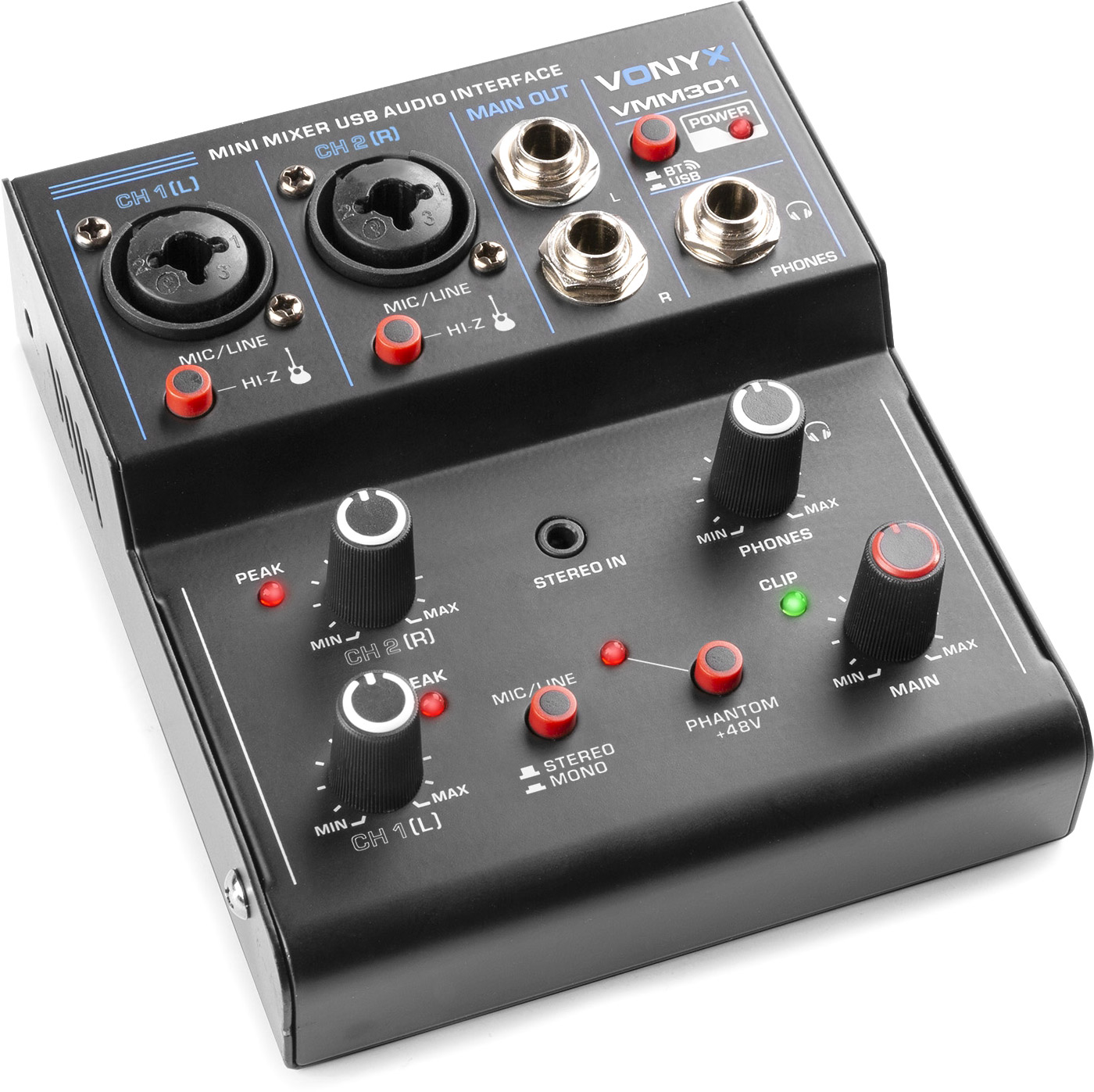 Bild von Vonyx VMM301 3-Kanal-Mischpult mit USB-Audioschnittstelle