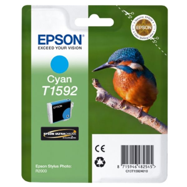 Bild von Epson T1592 - Cyan - Original - Blisterverpackung - Tintenpatrone - für Stylus Photo R2000 (C13T15924010)