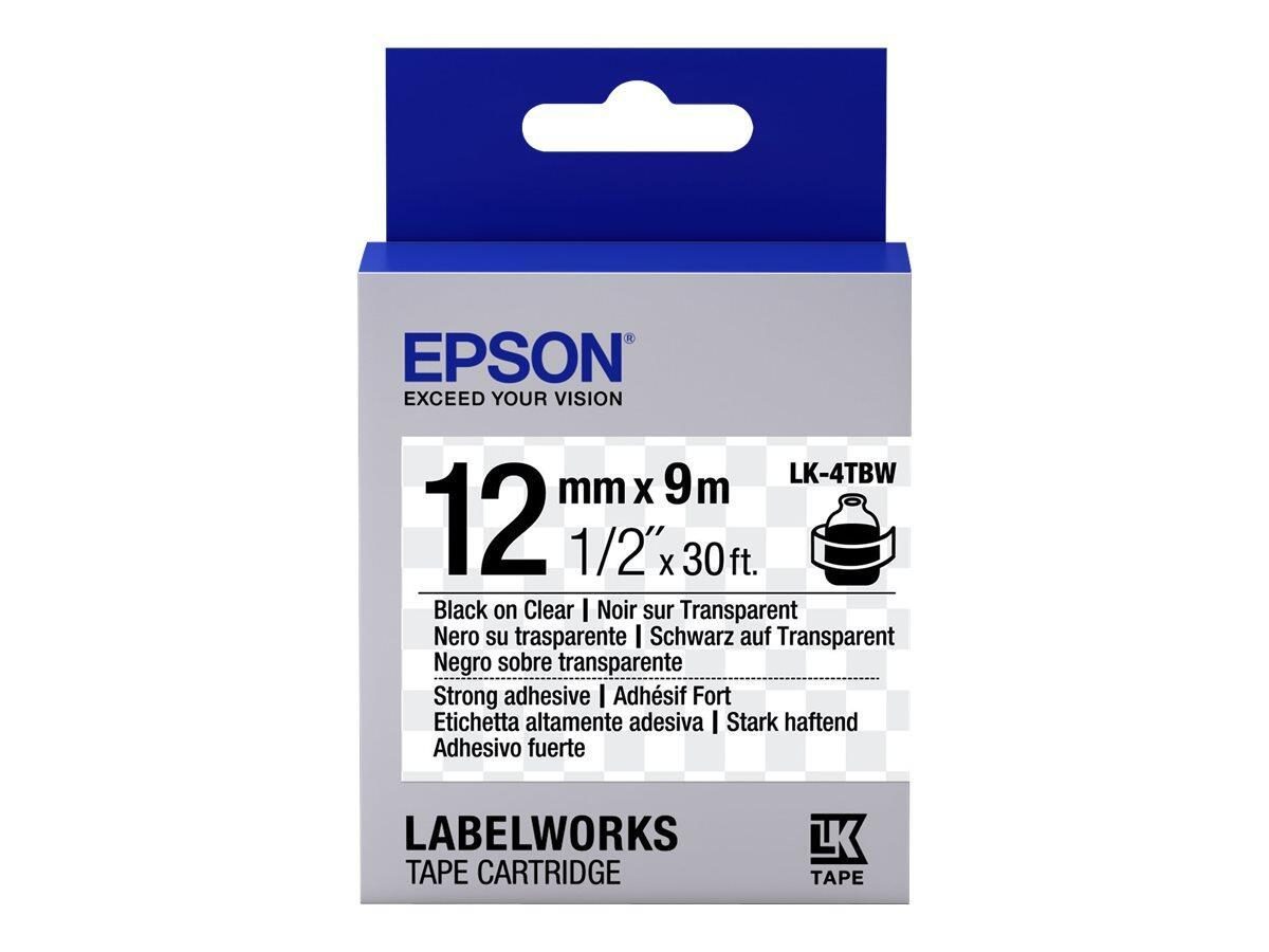 Bild von Epson, Beschriftungsband, ETIKETTENKASSETTE LK-4TBW (1.20 cm, Schwarz)