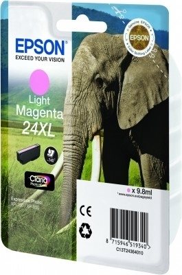 Bild von Epson 24XL - 9.8 ml - XL - hellmagentafarben - original - Blister mit RF-Alarm - Tintenpatrone - für Expression Photo XP-55, 750, 760, 850, 860, 950, 960, 970, Expression Premium XP-750, 850
