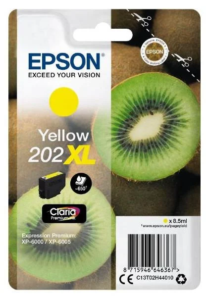 Bild von Epson Original 202XL Kiwi Druckerpatrone gelb 650 Seiten 8,5ml (C13T02H44010)