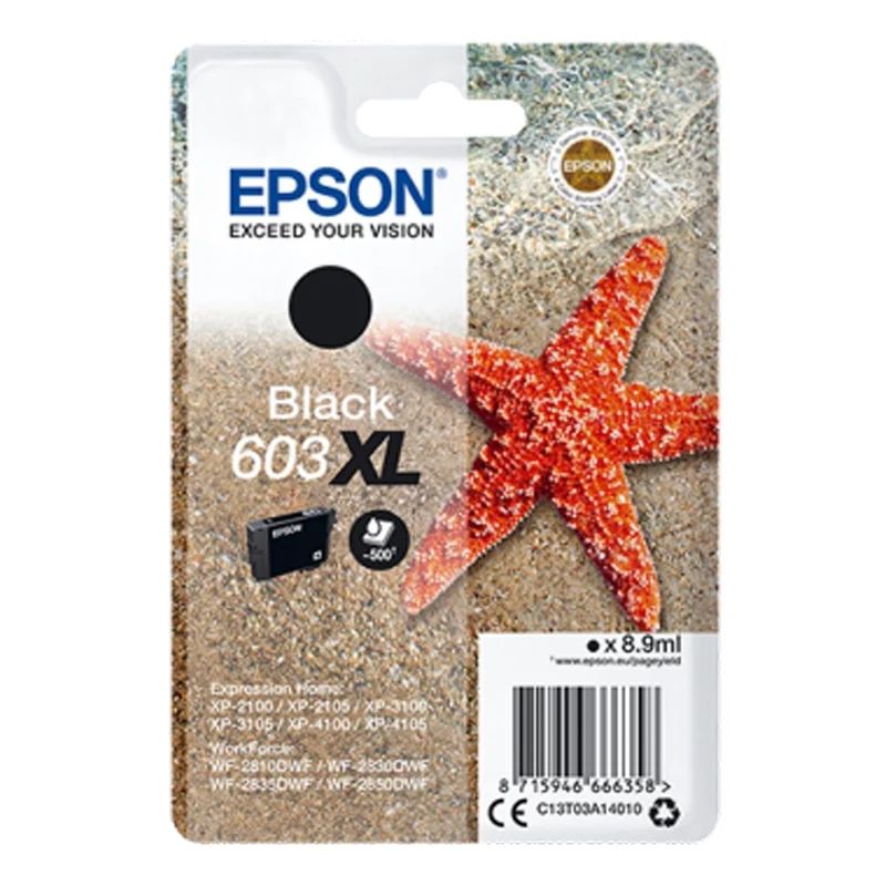 Bild von Epson Original 603XL Seestern Druckerpatrone - schwarz (C13T03A14010)