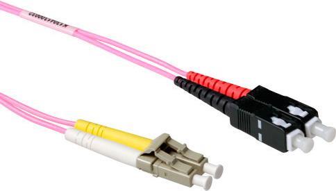 Bild von ACT 2 meter LSZH Multimode 50/125 OM4 fiber patch cable duplex with LC and SC connectors. Lc-sc 50/125 om4 duplex 2.00m (RL8702)