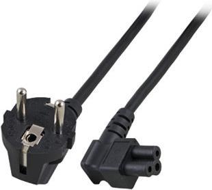 Bild von ACT Powercord mains connector CEE7/7 male (angled) - C5 (angled) 1.80 m. Length: 1.8 m Powercord cee7/7-c5 ang 1.80m (AK5005)