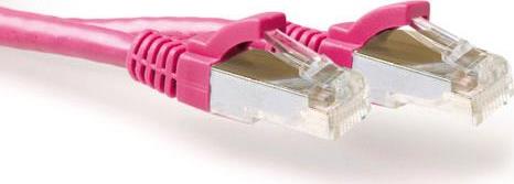 Bild von ACT Pink 2 meter LSZH SFTP CAT6A patch cable snagless with RJ45 connectors. Cat6a s/ftp lszh sng pk 2.00m (FB8802)
