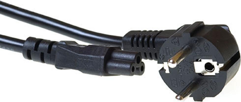Bild von ACT Powercord mains connector CEE 7/7 male (angled) - C5 black 0.5 m (0.50 m), Stromkabel